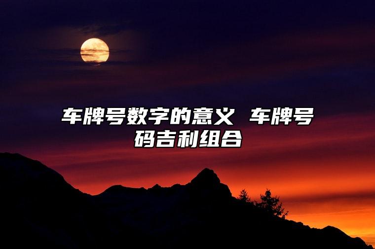 车牌号数字的意义 车牌号码吉利组合 手机号码大吉数组